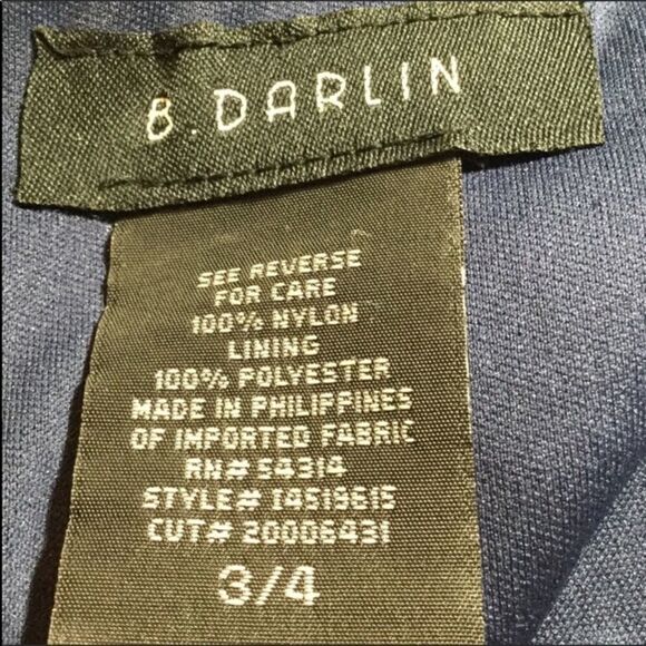 B Darlin Sequin Dress Navy Blue Strapless Fit & Flare Size 4 - Picture 7 of 8